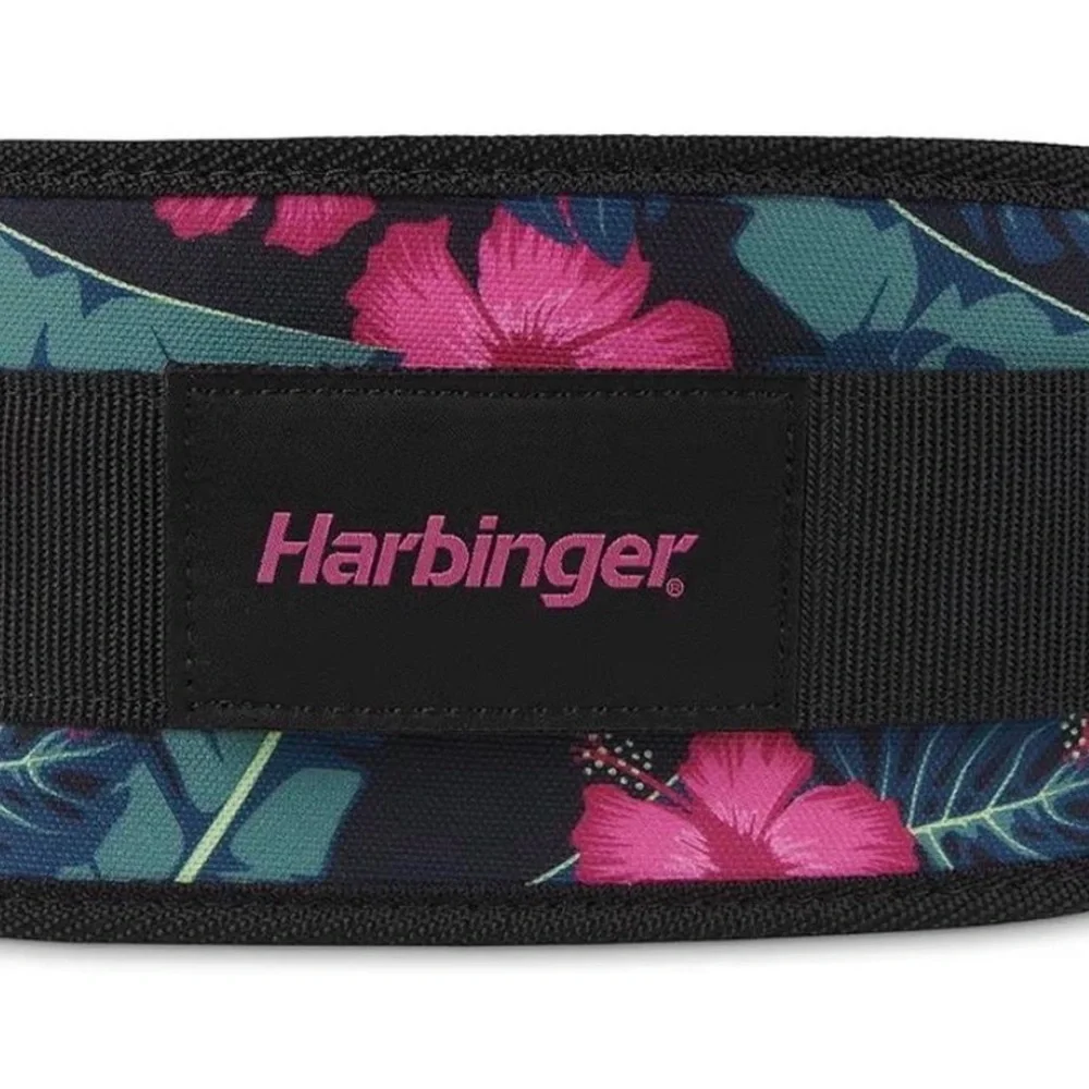 Harbinger Floral Weightlifting Belt – Black with Pink Flowers